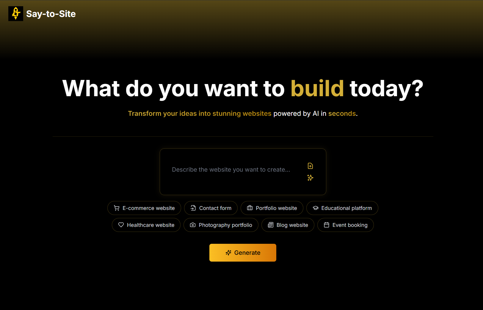 Say-To-Site - AI Website Generator